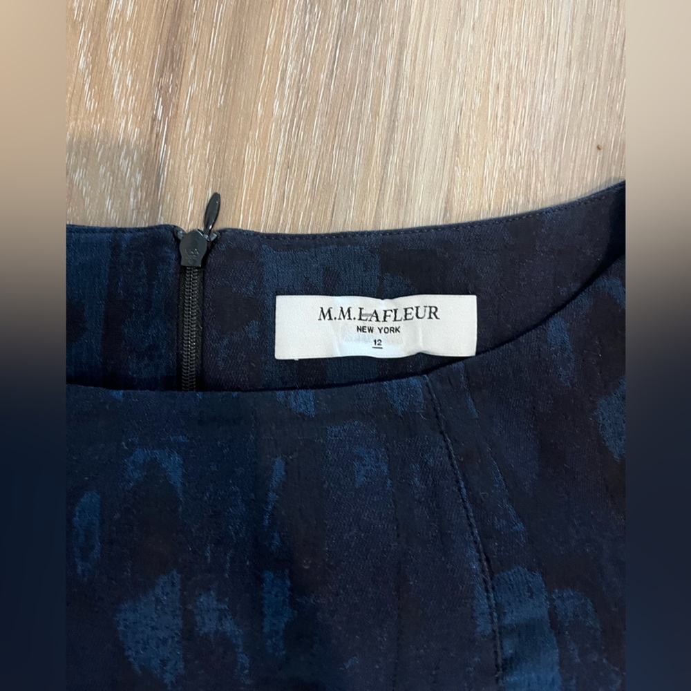 MM LaFleur Etsuko Dress Size 12 Blue Geometric - Picture 4 of 6